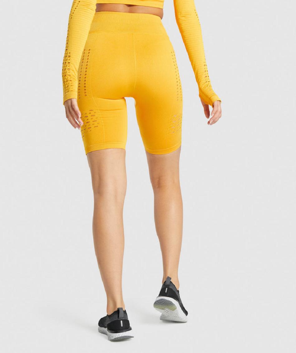 Szorty Damskie Gymshark Glow Seamless Żółte | PL 2482QMA